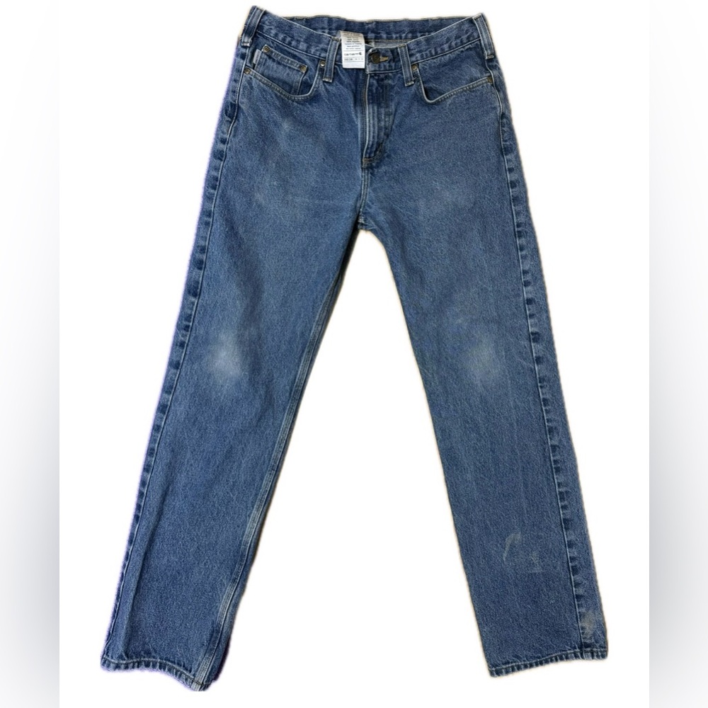 Men’s Carhartt Blue B480 Classic Straight Blue Jeans 34 x 34